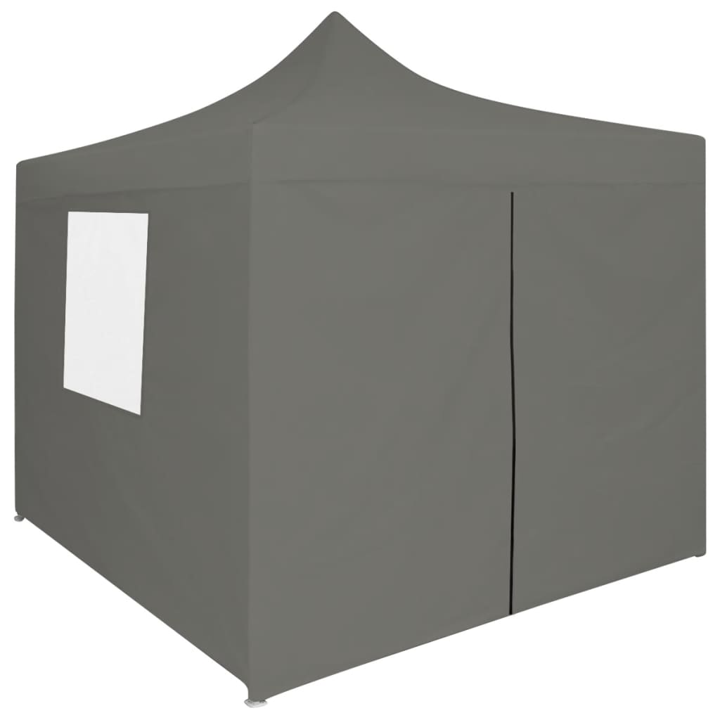 Tente de réception escamotable avec 4 parois 3x3 m Anthracite