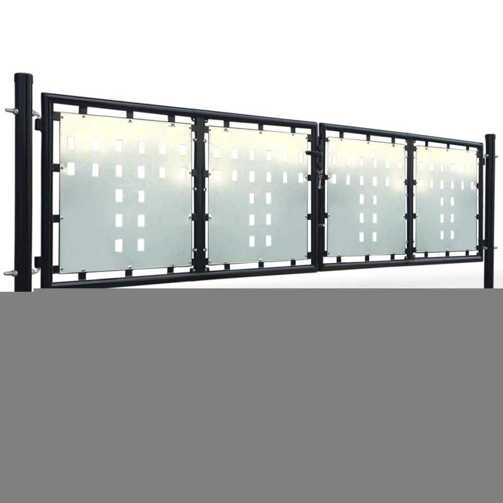 Portail simple de clôture Noir 300x150 cm