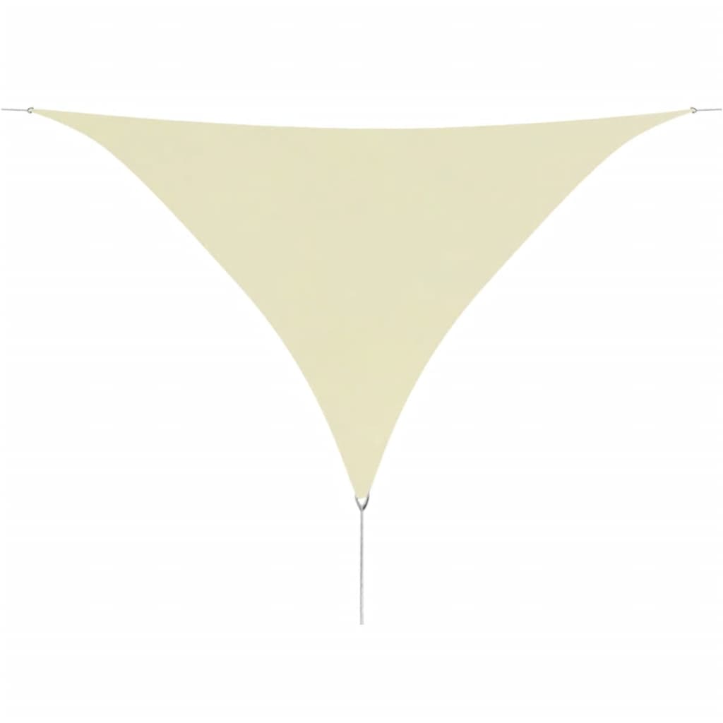 Parasol en tissu Oxford triangulaire 5x5x5 m Crème