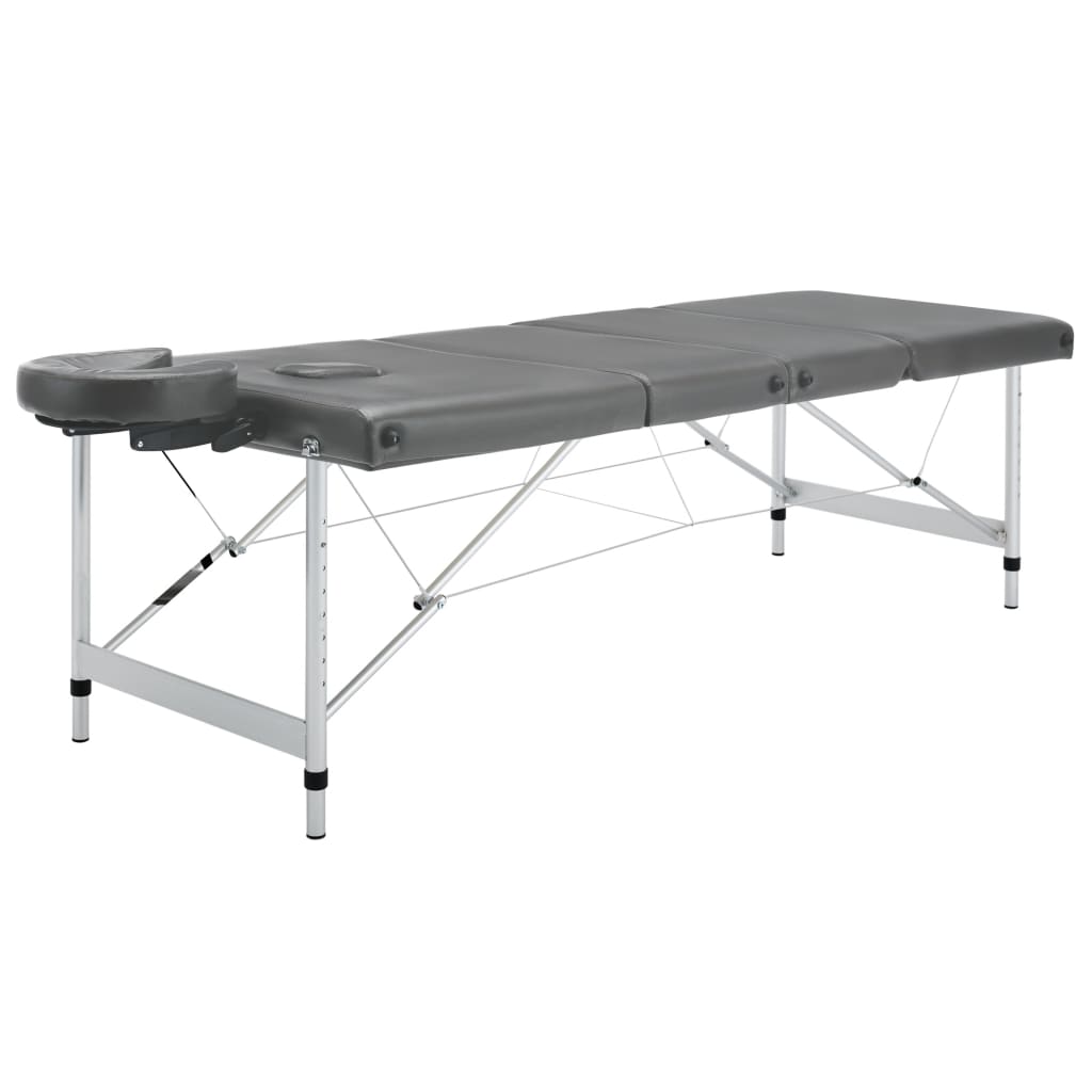 Table de massage 4 zones Cadre en aluminium Anthracite 186x68cm