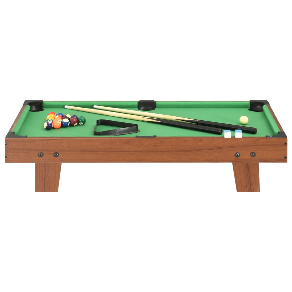 Mini table de billard 3 pieds 92x52x19 cm Marron et vert
