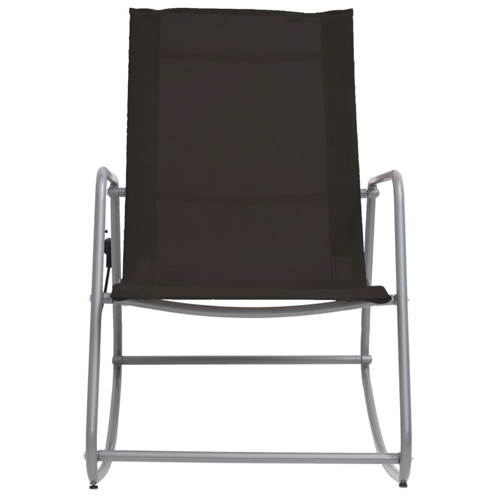 Chaise à bascule de jardin Noir 95x54x85 cm Textilène