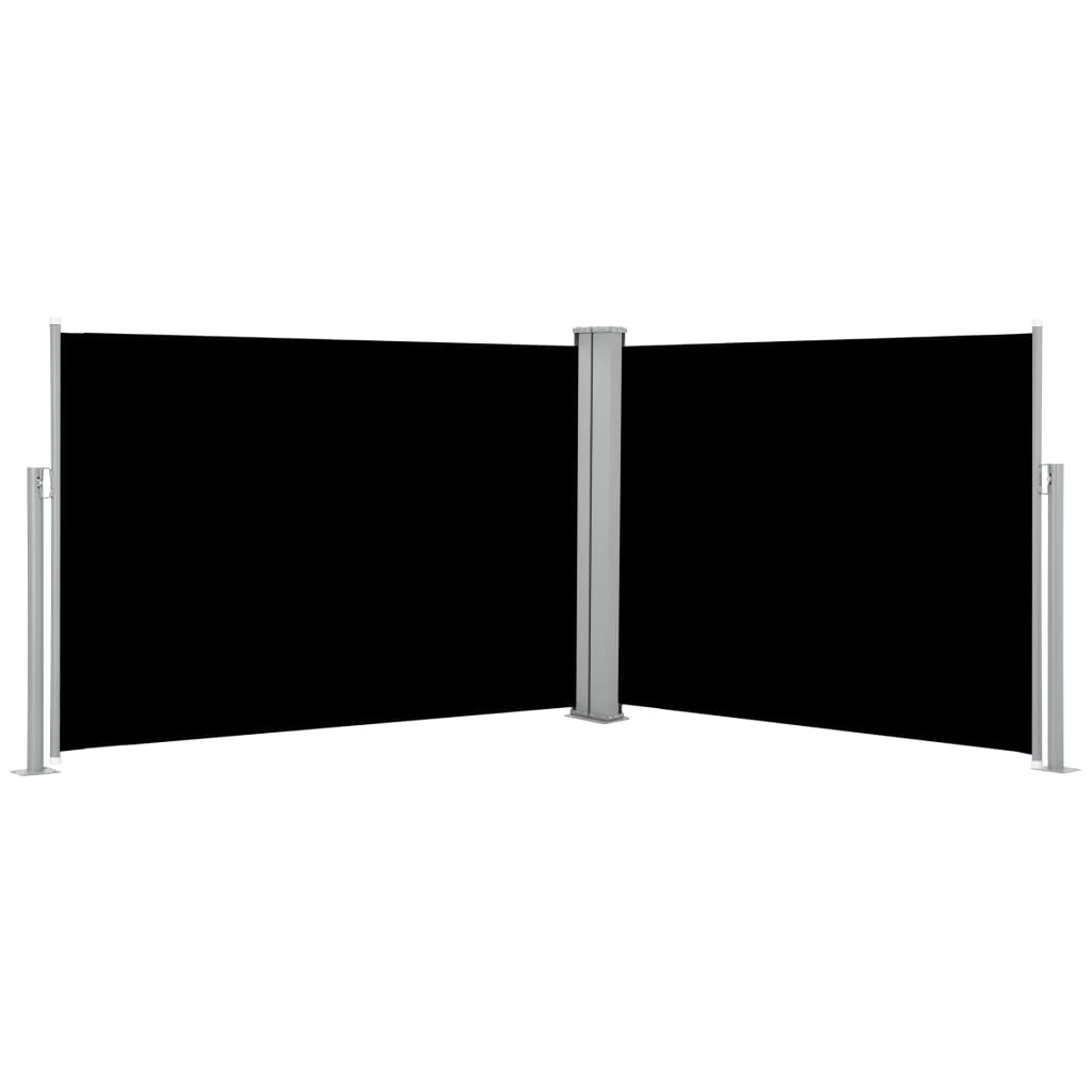 Auvent latéral rétractable Noir 100 x 1000 cm