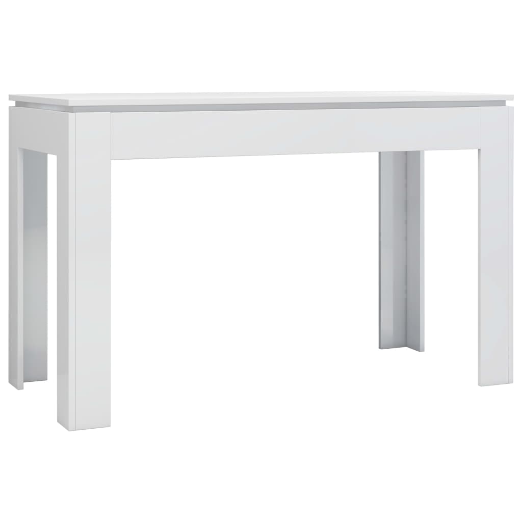 Table de salle à manger Blanc brillant 120x60x76 cm Aggloméré