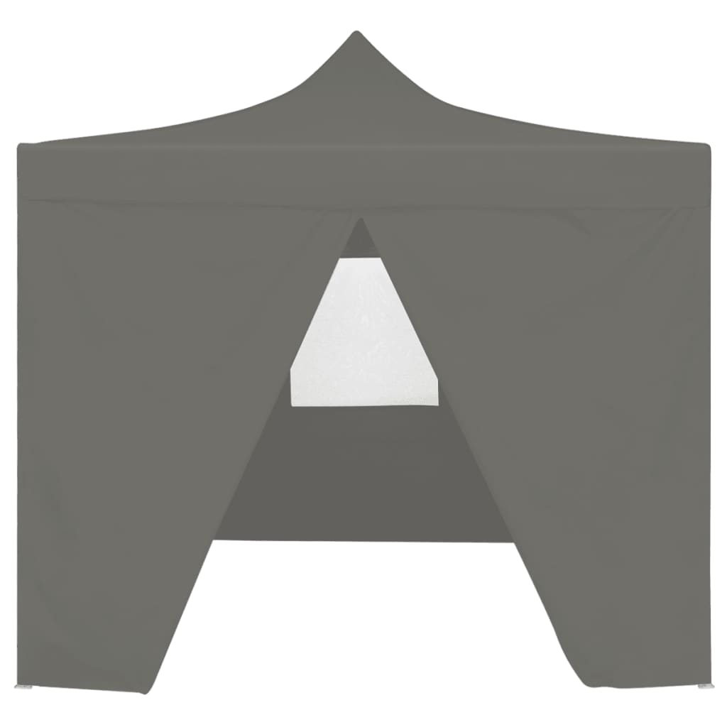 Tente de réception pliable avec 4 parois 2x2 m Acier Anthracite