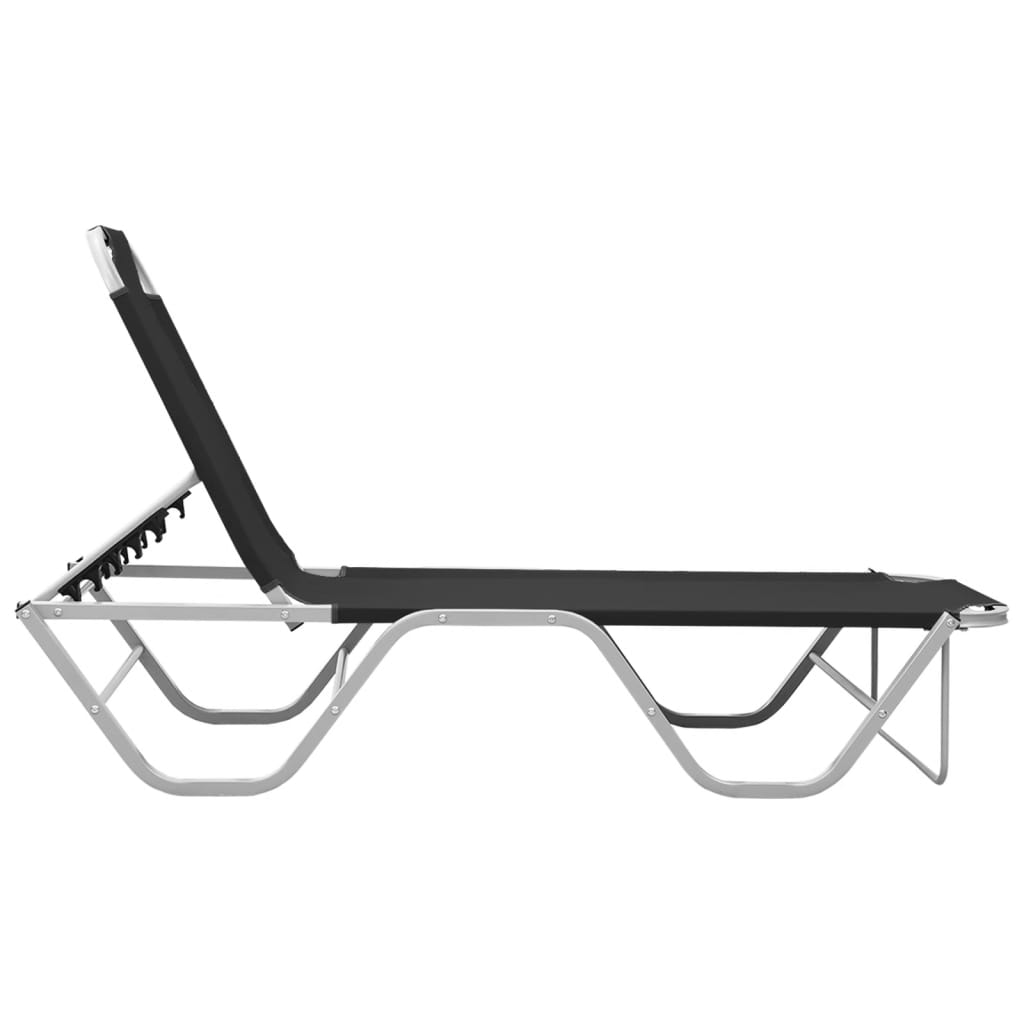Chaise longue Aluminium et textilène Noir