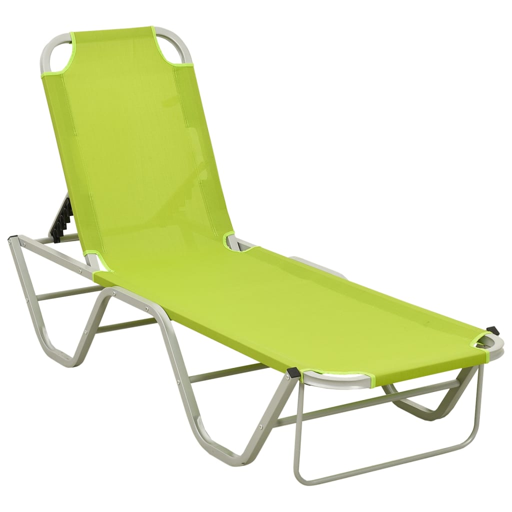 Chaise longue Aluminium et textilène Vert