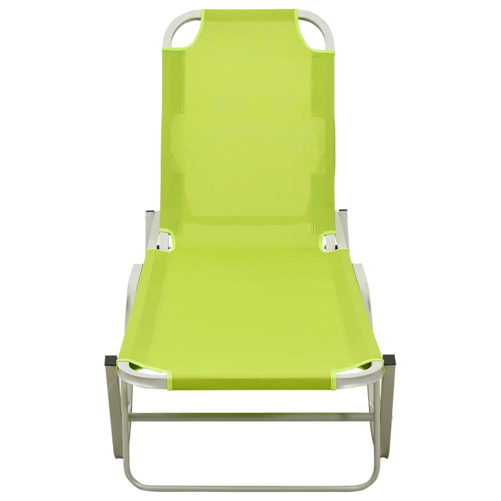 Chaise longue Aluminium et textilène Vert