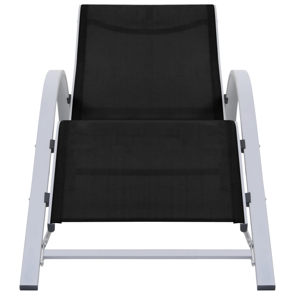 Chaise longue Textilène et aluminium Noir