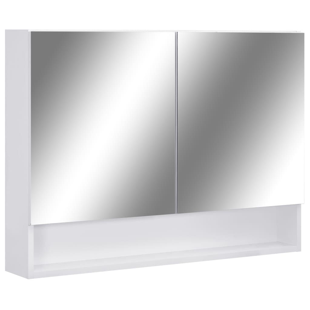 Armoire à miroir de salle de bain LED Blanc 80x15x60 cm MDF