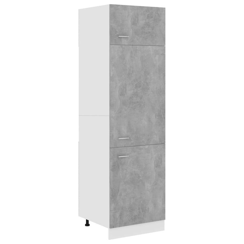 Armoire de réfrigérateur Gris béton 60x57x207 cm Aggloméré