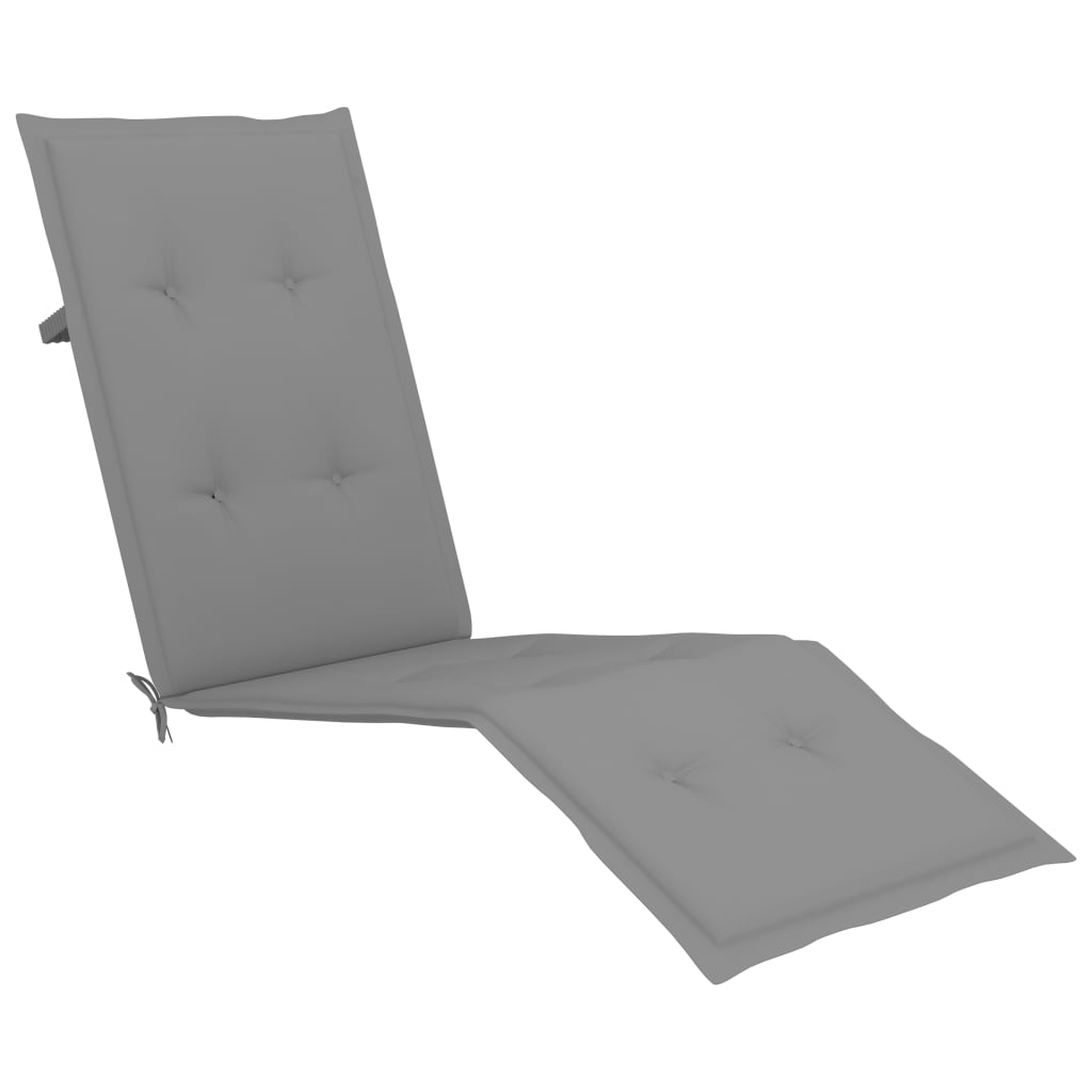 Coussin de chaise de terrasse Gris (75+105)x50x3 cm