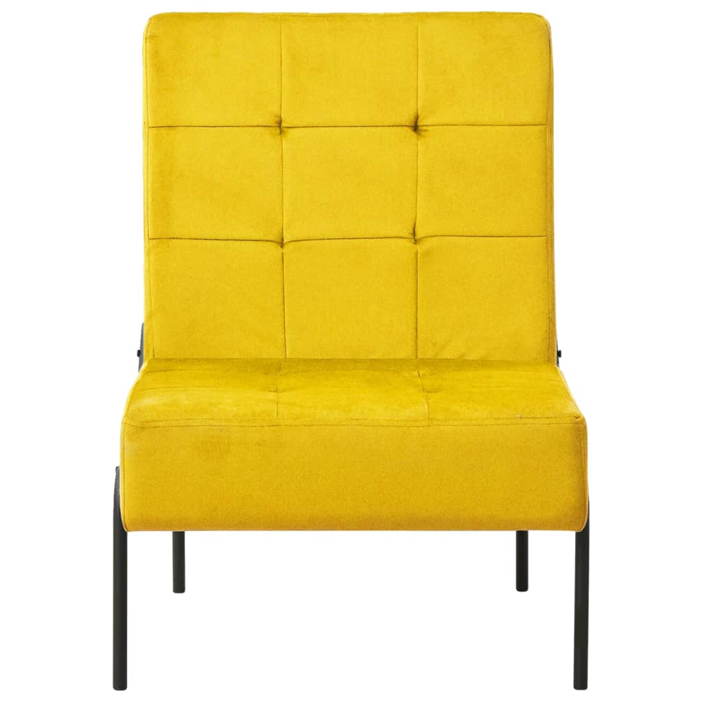 Chaise de relaxation 65x79x87 cm Jaune moutarde Velours