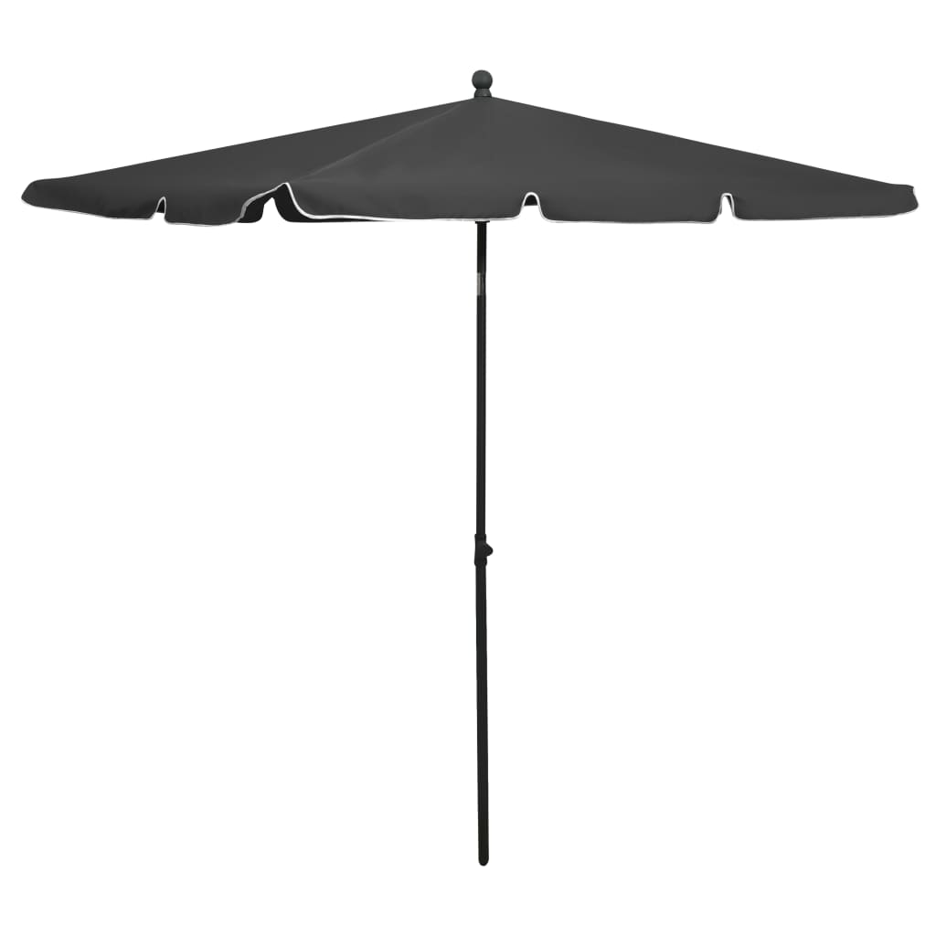 Parasol de jardin avec mât 210x140 cm Anthracite