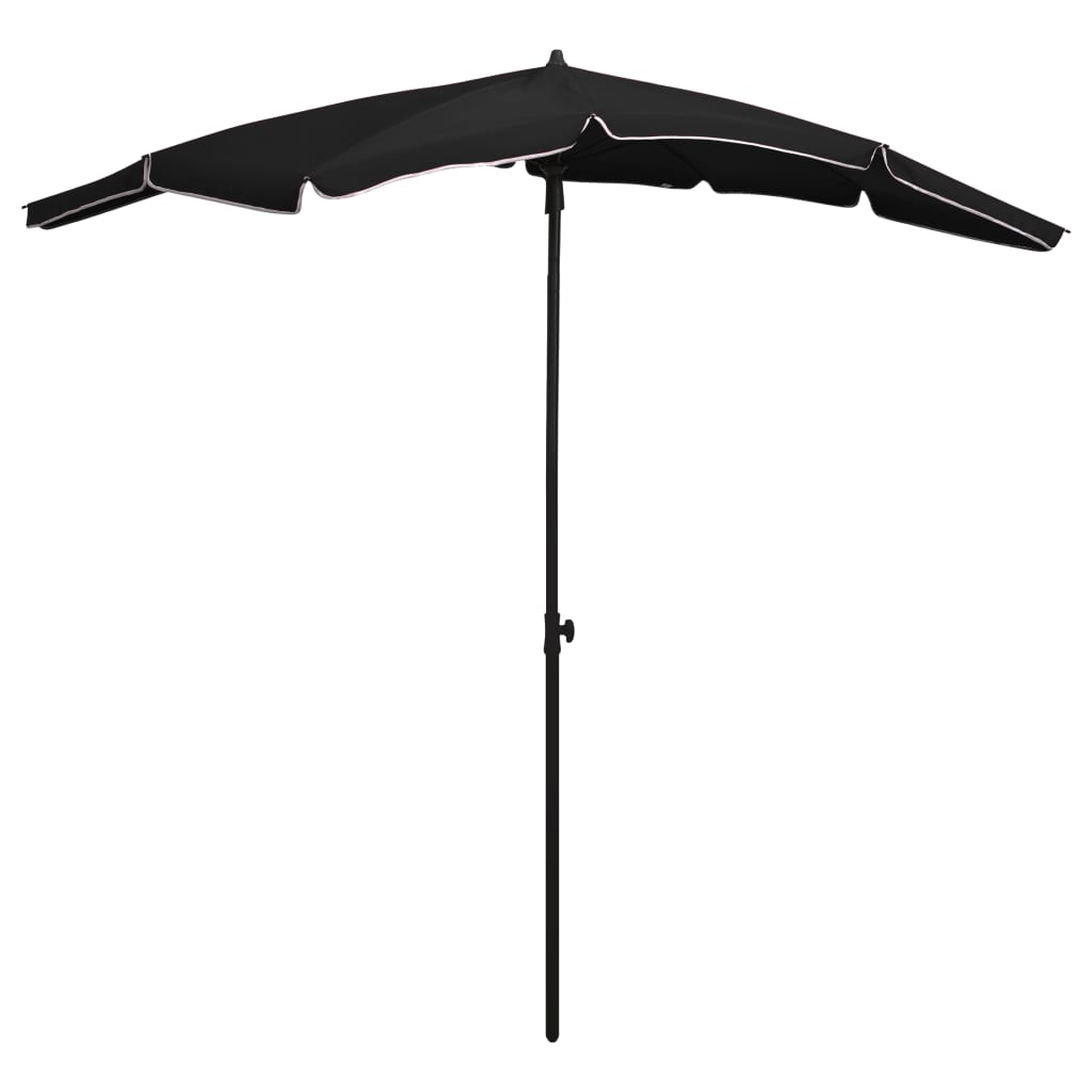 Parasol de jardin avec mât 200x130 cm Noir