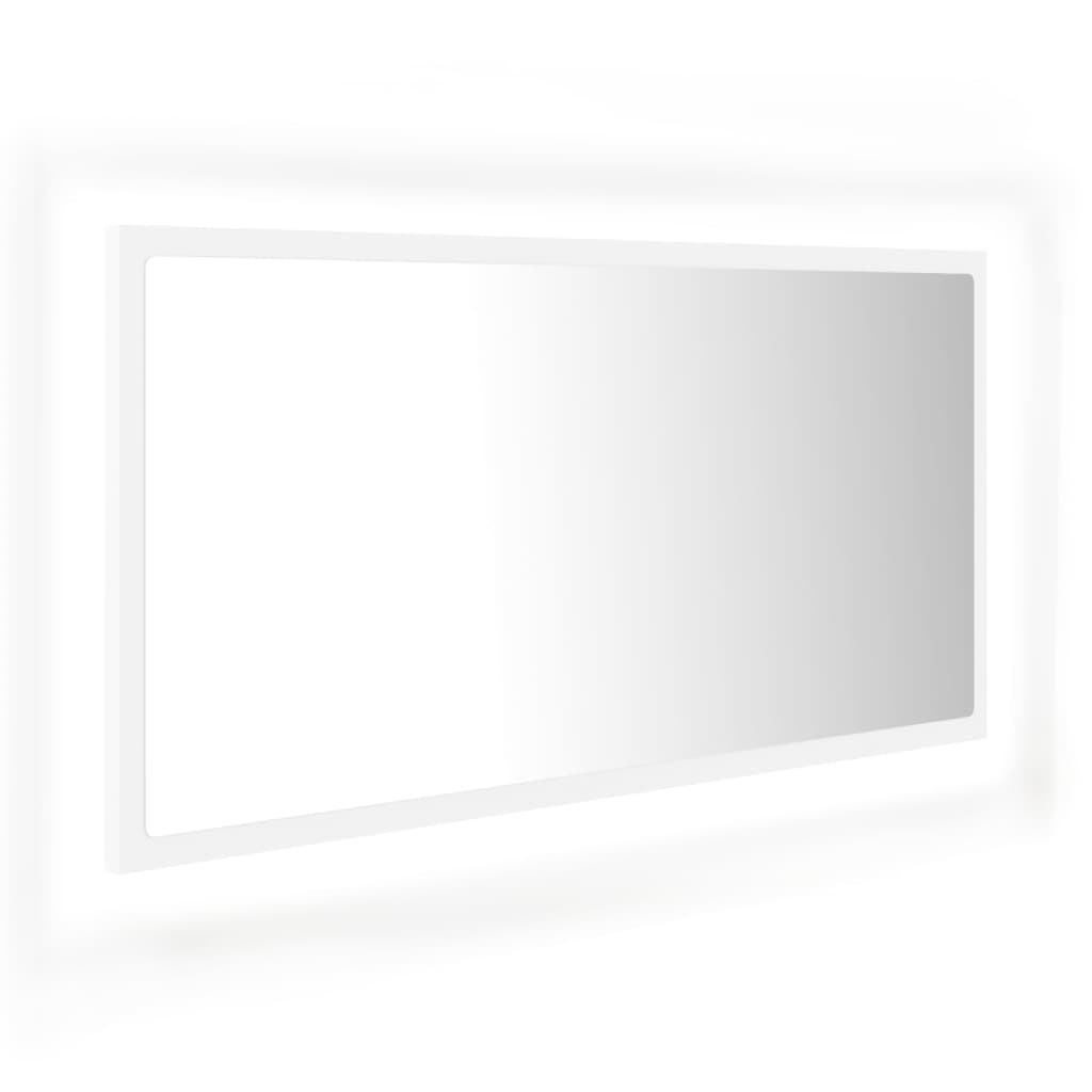 Miroir à LED de salle de bain Blanc 90x8,5x37 cm Aggloméré