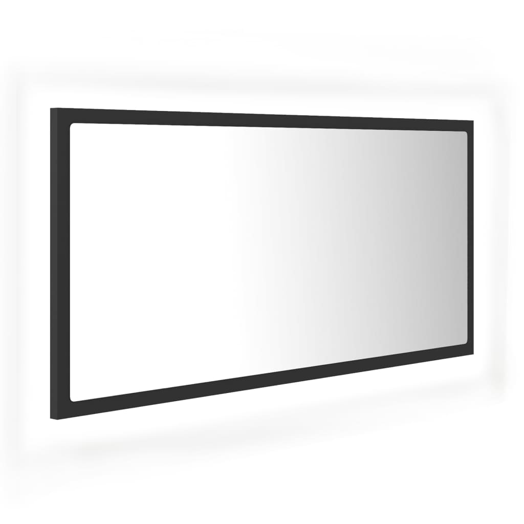 Miroir à LED de salle de bain Gris 90x8,5x37 cm Aggloméré