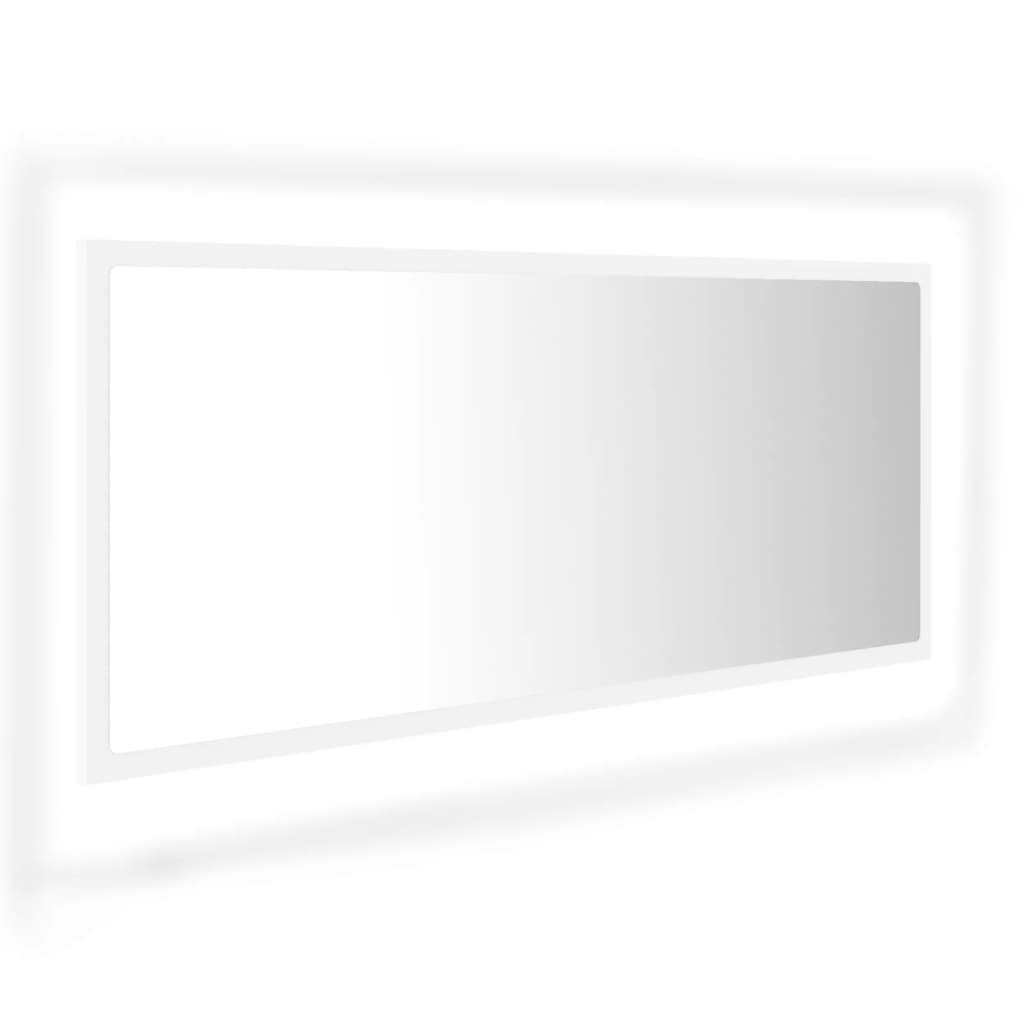 Miroir à LED de salle de bain Blanc 100x8,5x37 cm Aggloméré