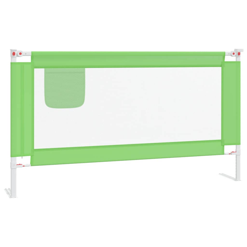Barrière de sécurité de lit d'enfant Vert 150x25 cm Tissu
