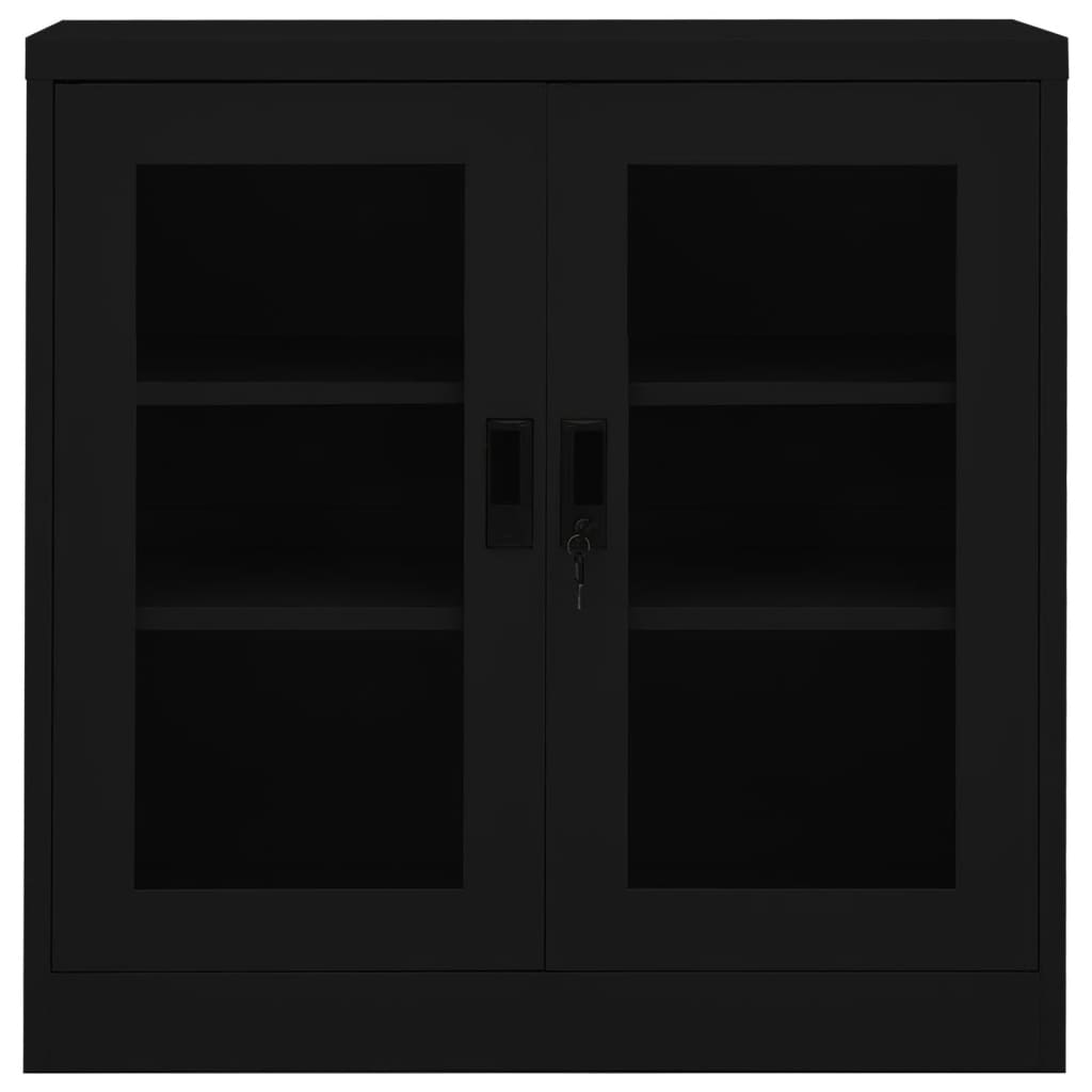 Armoire de bureau Noir 90x40x90 cm Acier