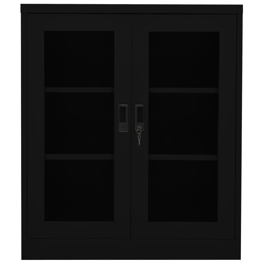 Armoire de bureau Noir 90x40x105 cm Acier