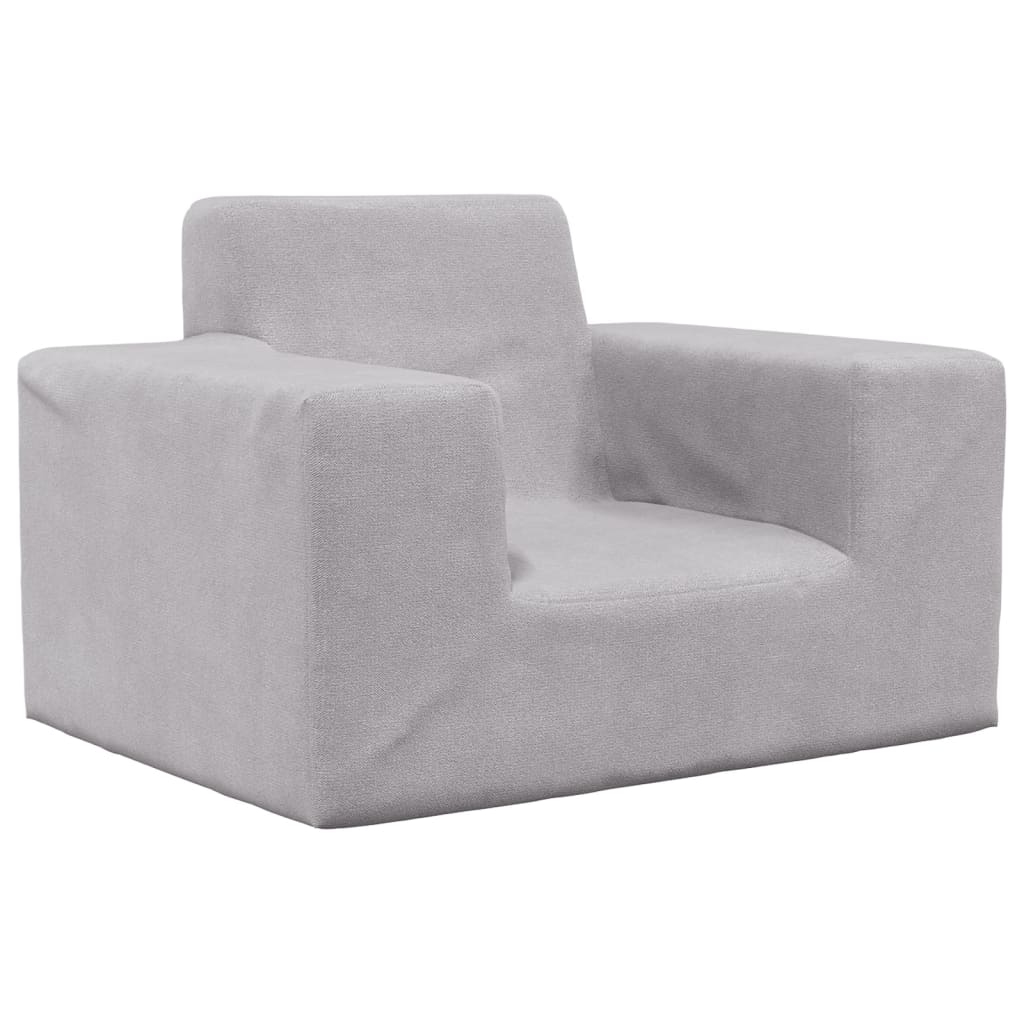 Canapé pour enfants Gris clair Peluche douce