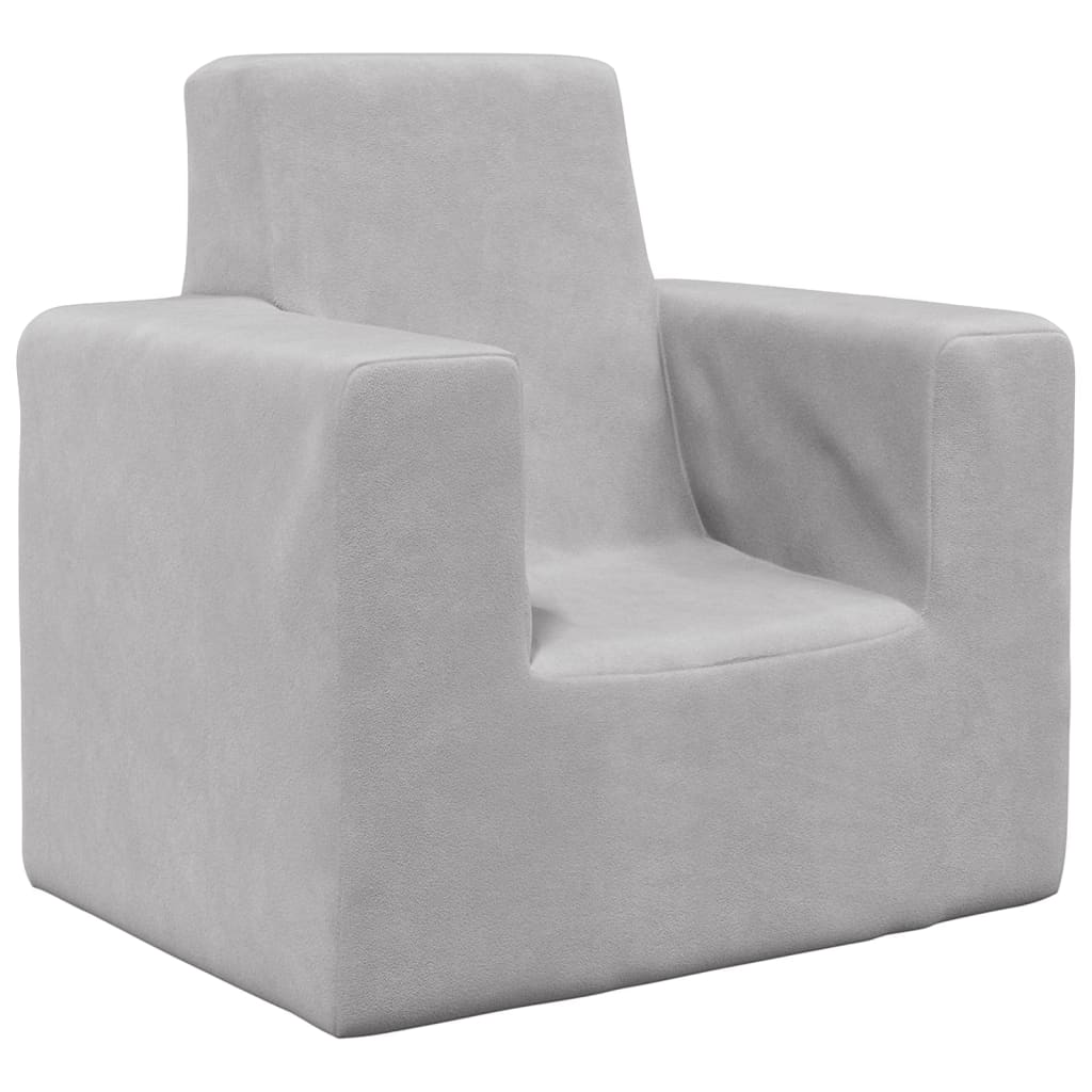 Canapé pour enfants Gris clair Peluche douce