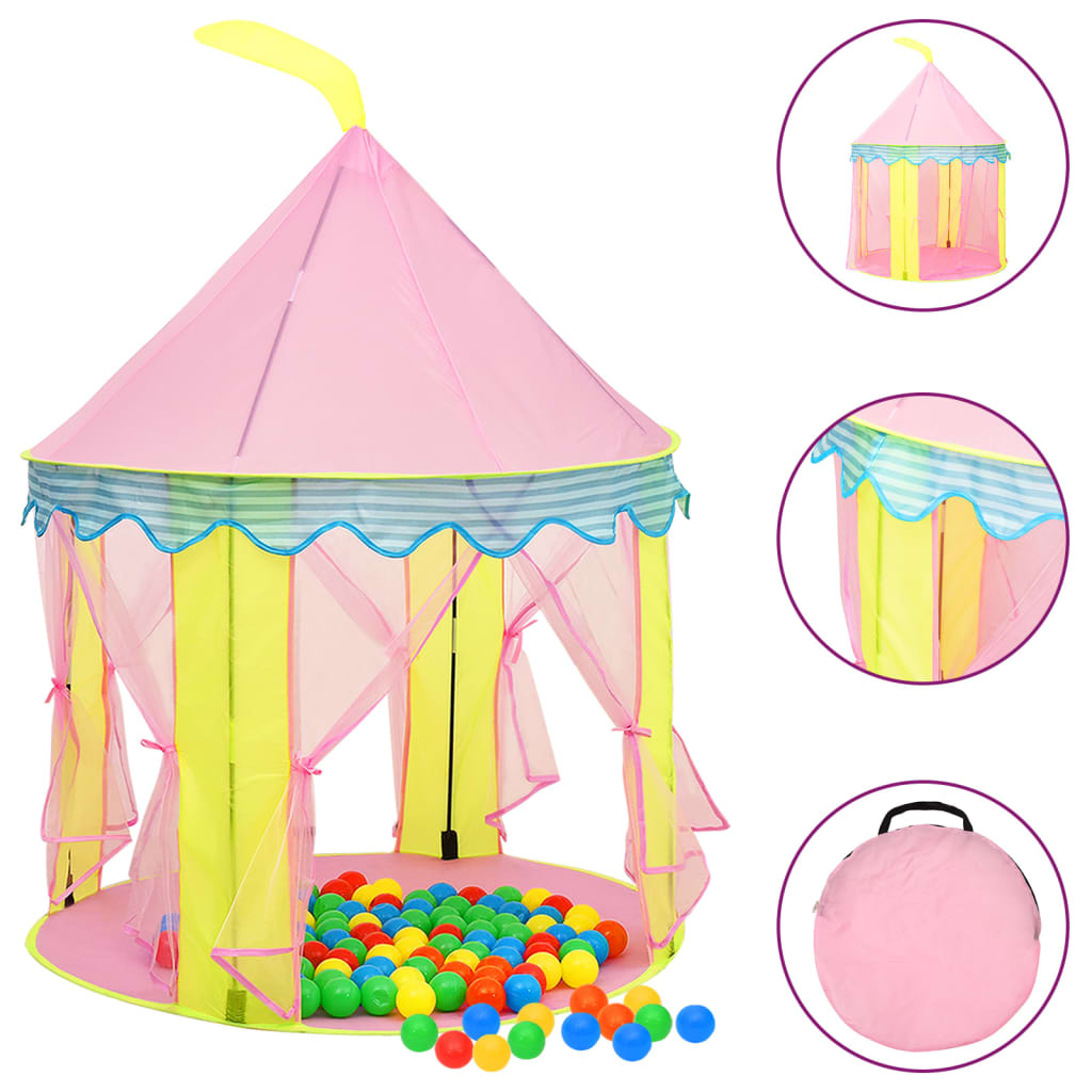 Tente de jeu pour enfants avec 250 balles Rose 100x100x127 cm