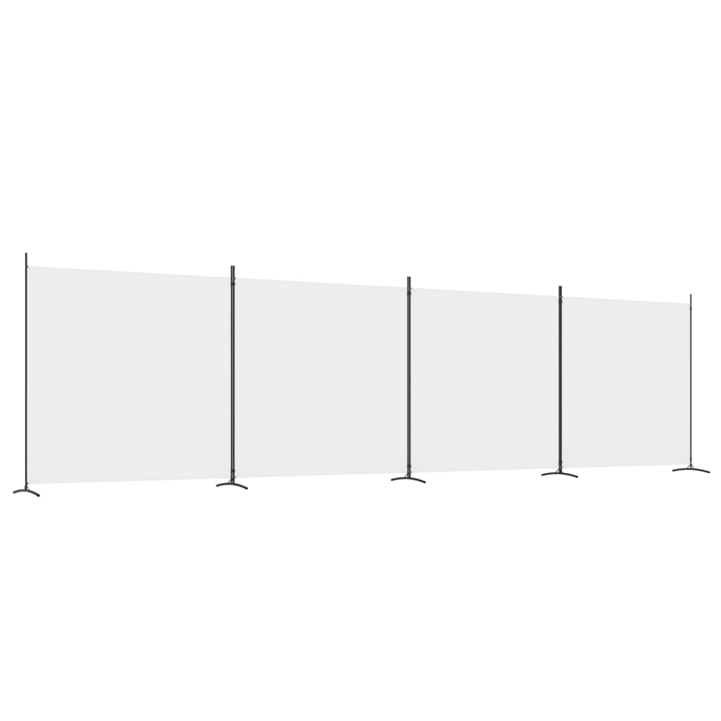 Cloison de séparation 4 panneaux Blanc 698x180 cm Tissu