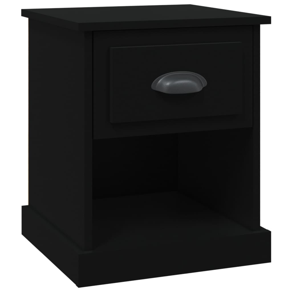 Table de chevet noir 39x39x47,5 cm bois d’ingénierie