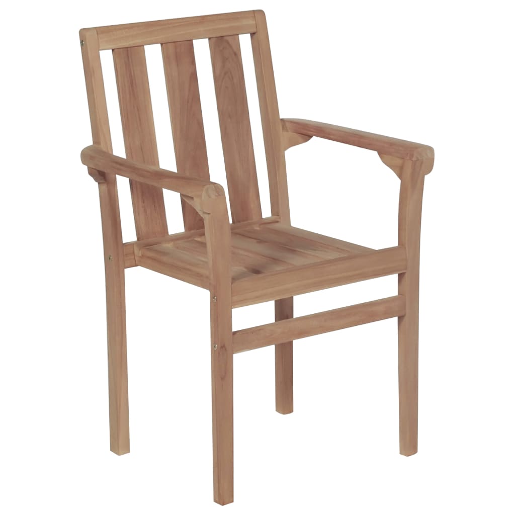 Chaises empilables de jardin 2 pcs Bois de teck solide