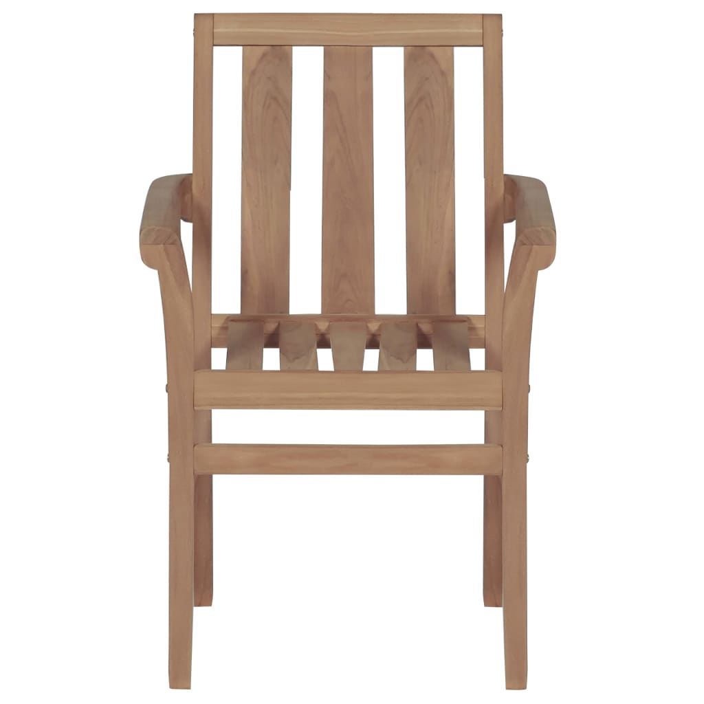 Chaises empilables de jardin 2 pcs Bois de teck solide
