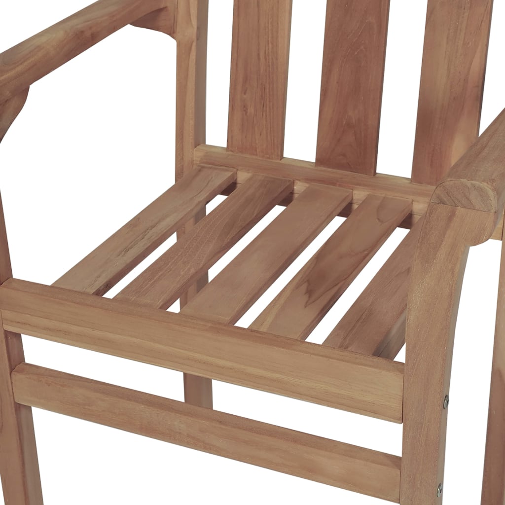 Chaises empilables de jardin 2 pcs Bois de teck solide