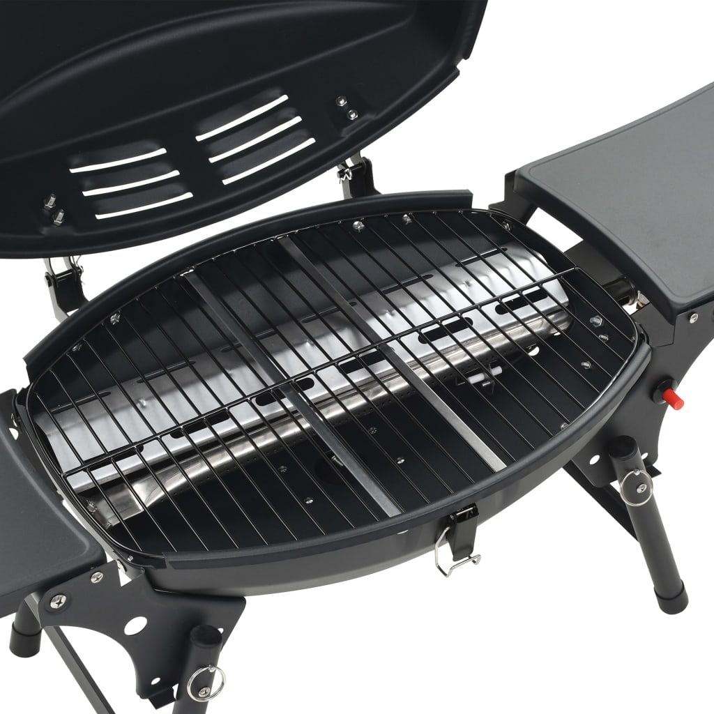 Barbecue au gaz portatif avec zone de cuisson Noir