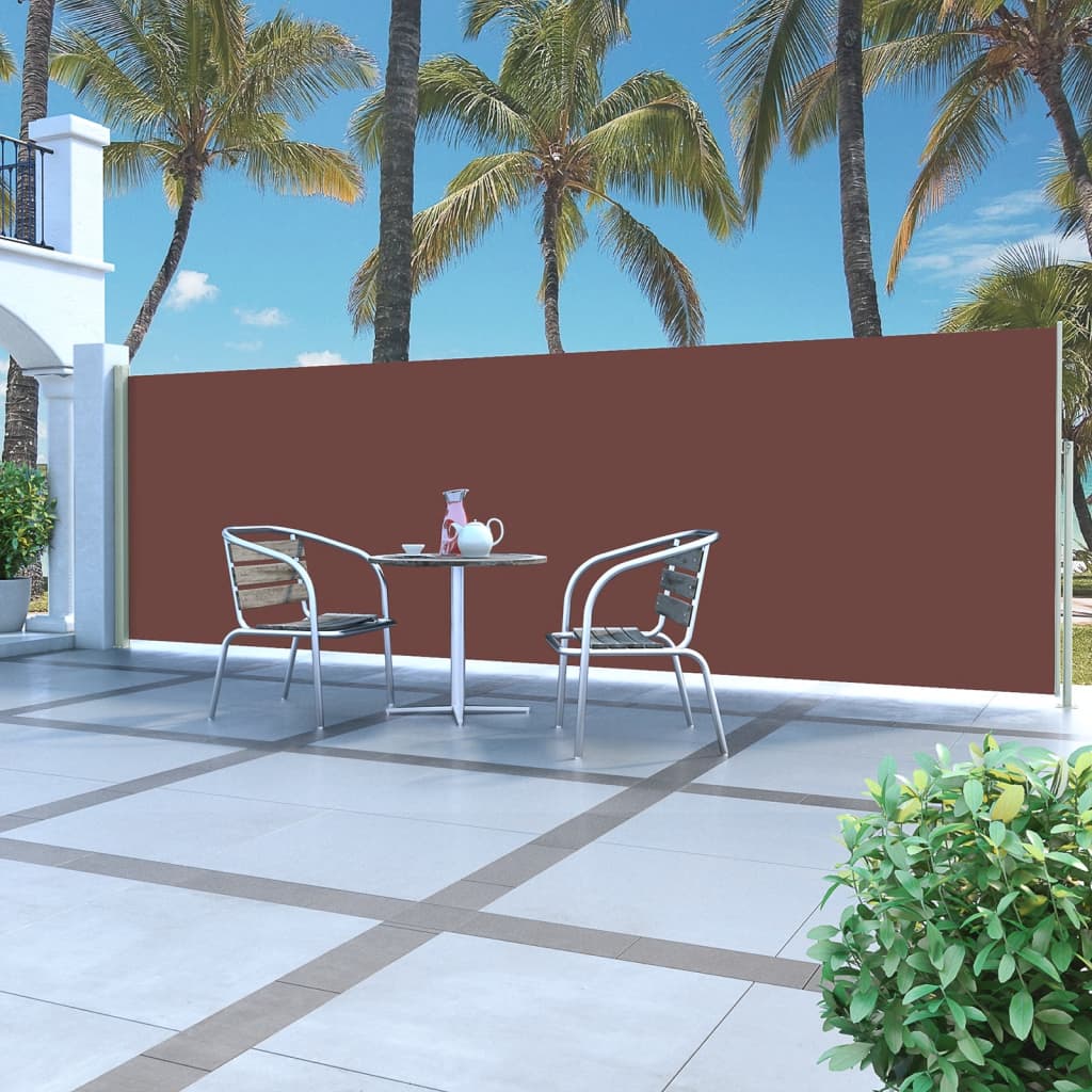 Auvent latéral rétractable 160 x 500 cm Marron