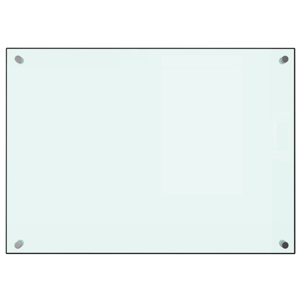 Dosseret de cuisine Blanc 70x50 cm Verre trempé