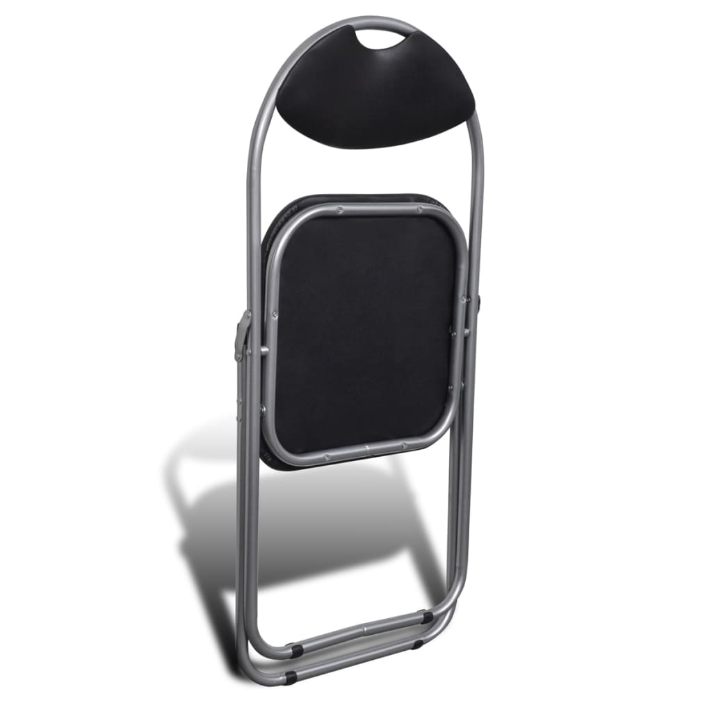 Chaises à manger pliables lot de 6 noir similicuir et acier