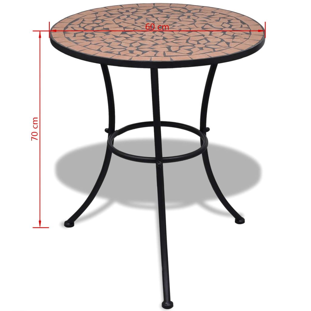 Mobilier de bistro 3 pcs Carreaux céramiques Terre cuite