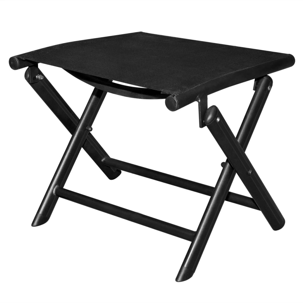 Repose-pied pliable Noir Aluminium
