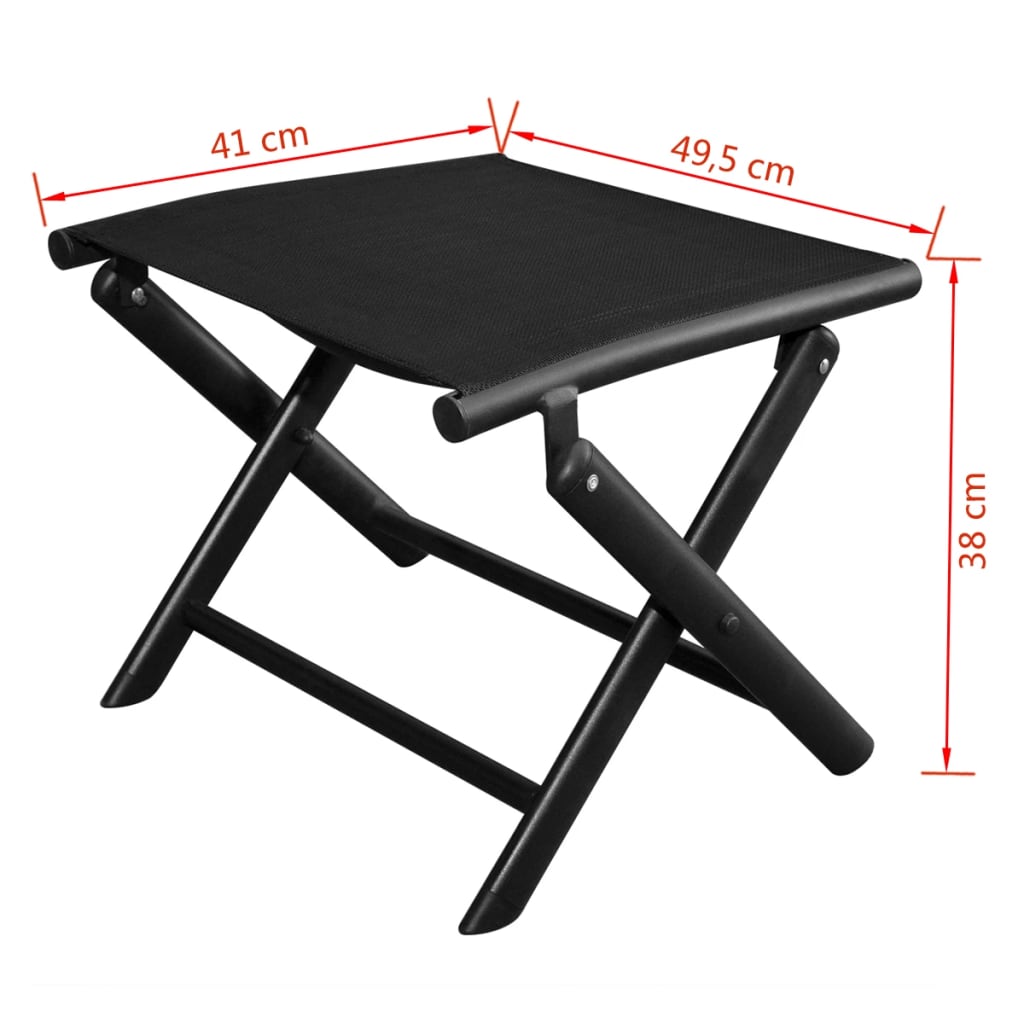 Repose-pied pliable Noir Aluminium