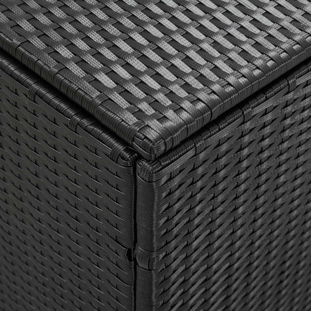 Boîte de rangement de jardin Résine tressée 180x90x70 cm Noir