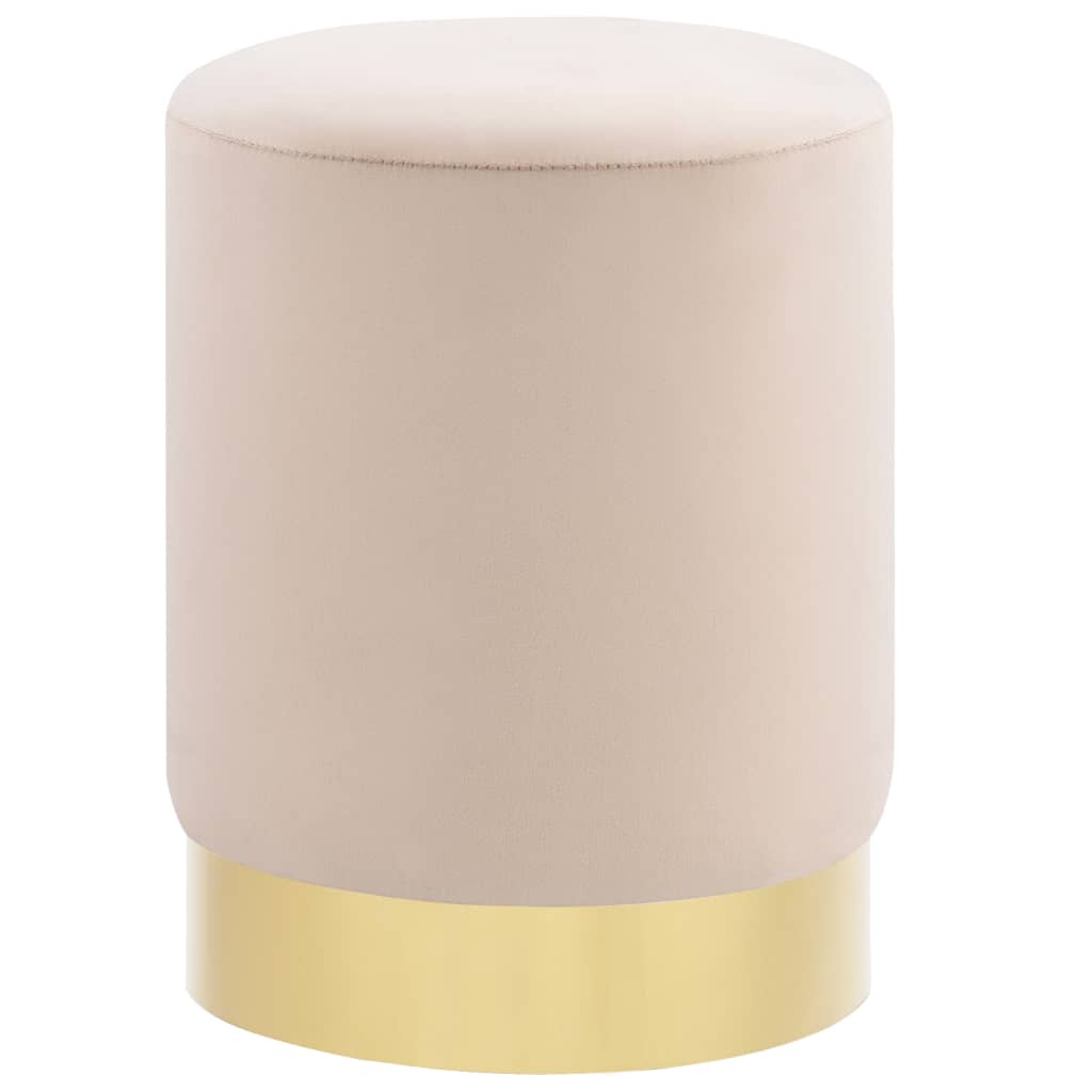 Tabouret Abricot et doré Velours