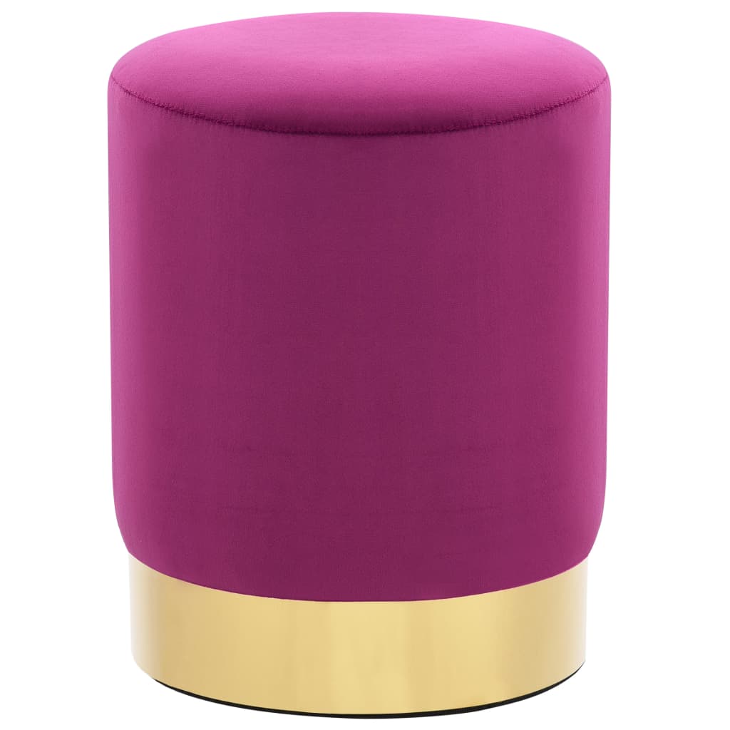 Tabouret Violet et doré Velours