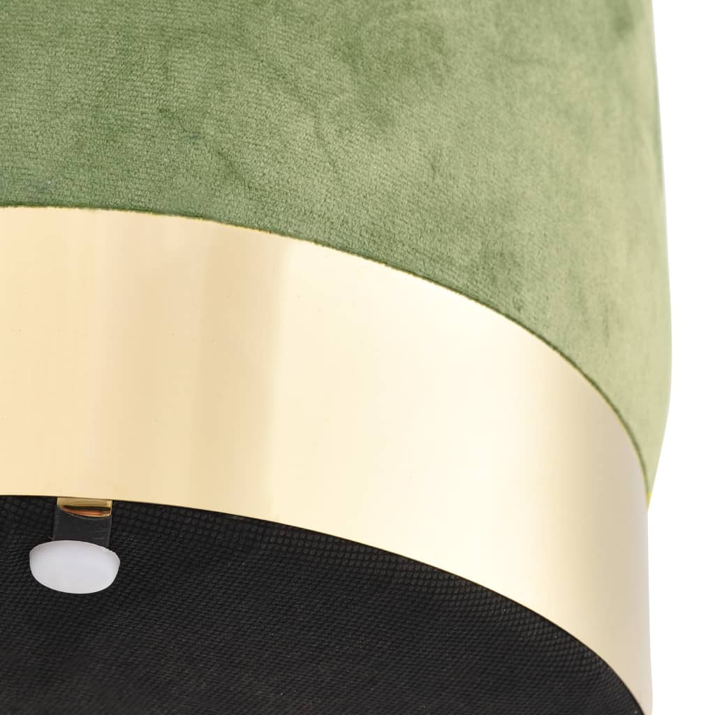 Tabouret Vert moutarde et doré Velours