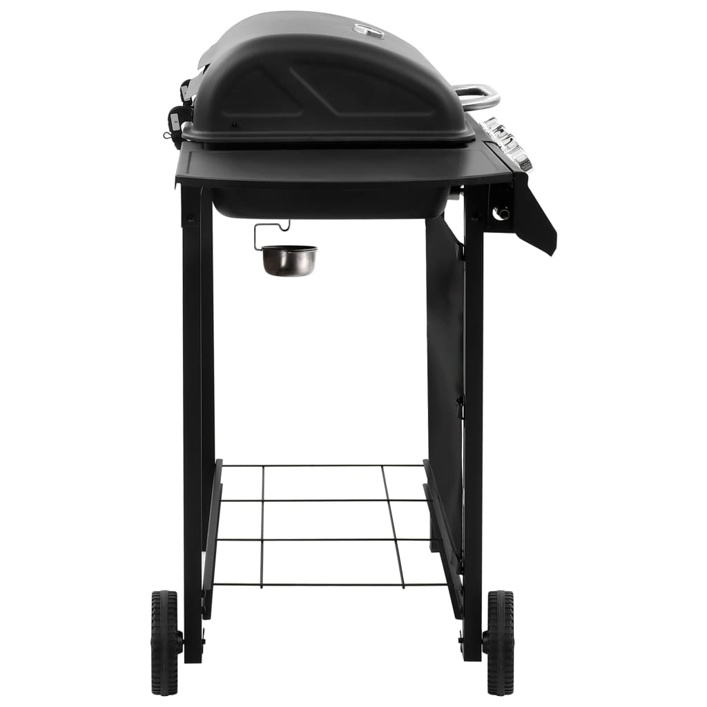 Barbecue gril à gaz avec 4 brûleurs Noir