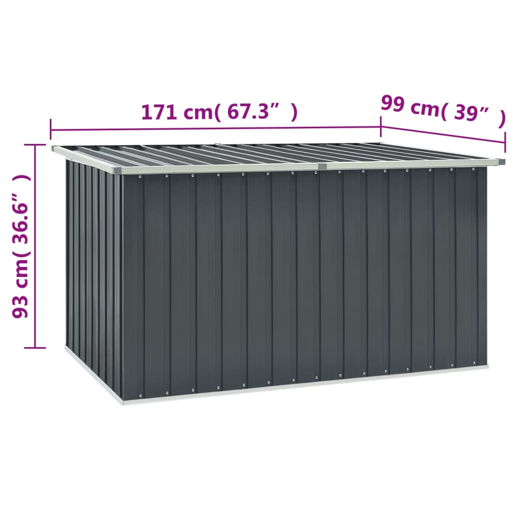 Boîte de rangement de jardin Gris 171x99x93 cm