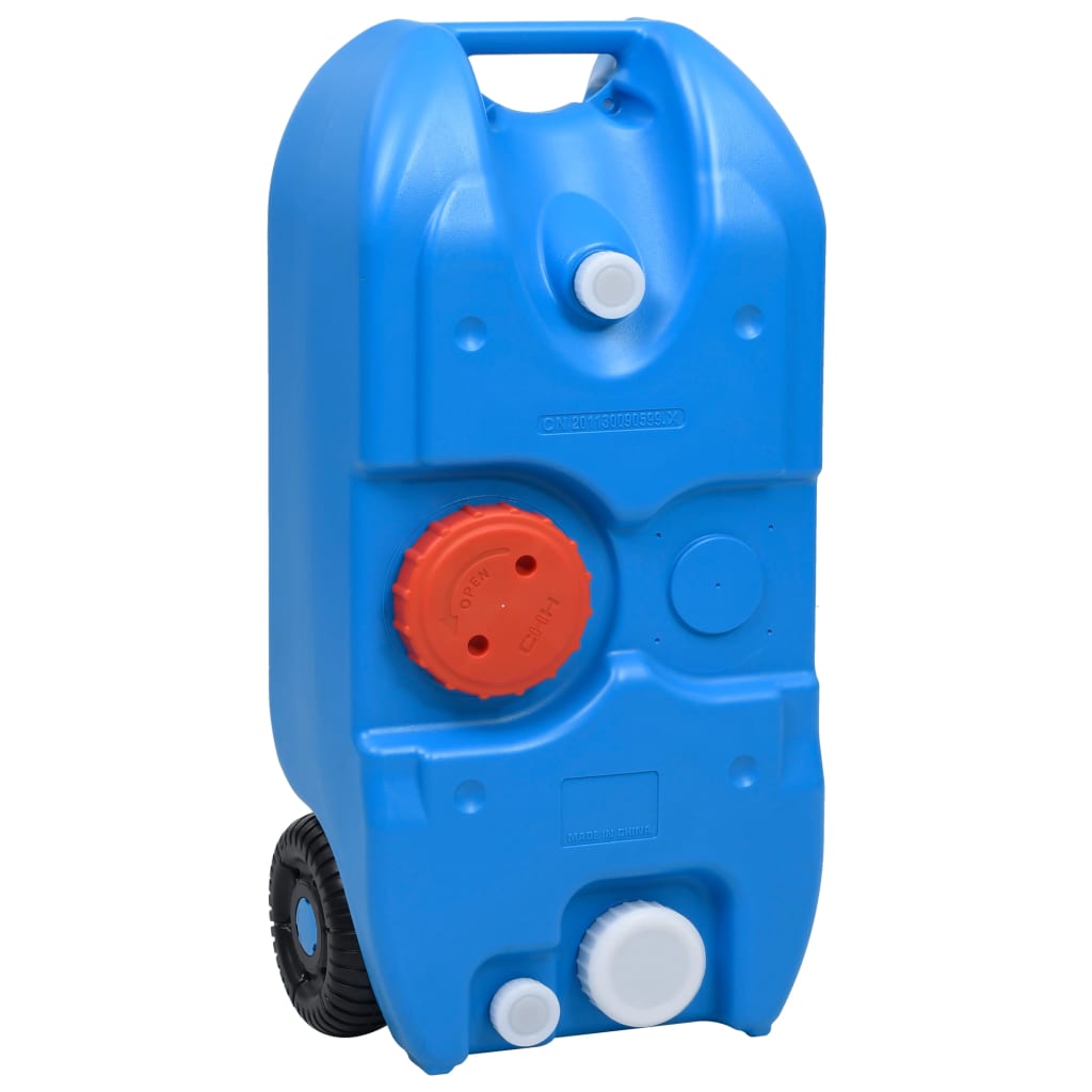 Réservoir d'eau sur roues pour camping 40 L Bleu