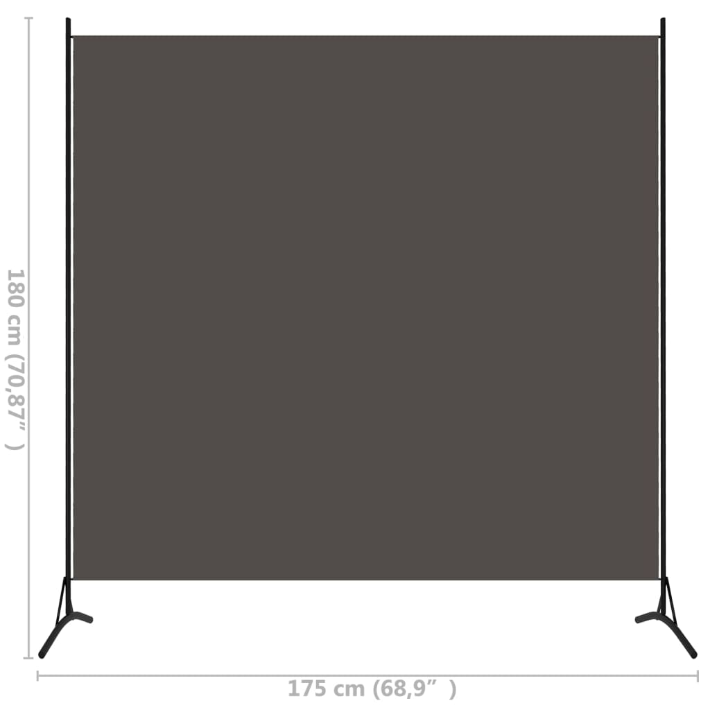 Cloison de séparation 1 panneau Anthracite 175x180 cm