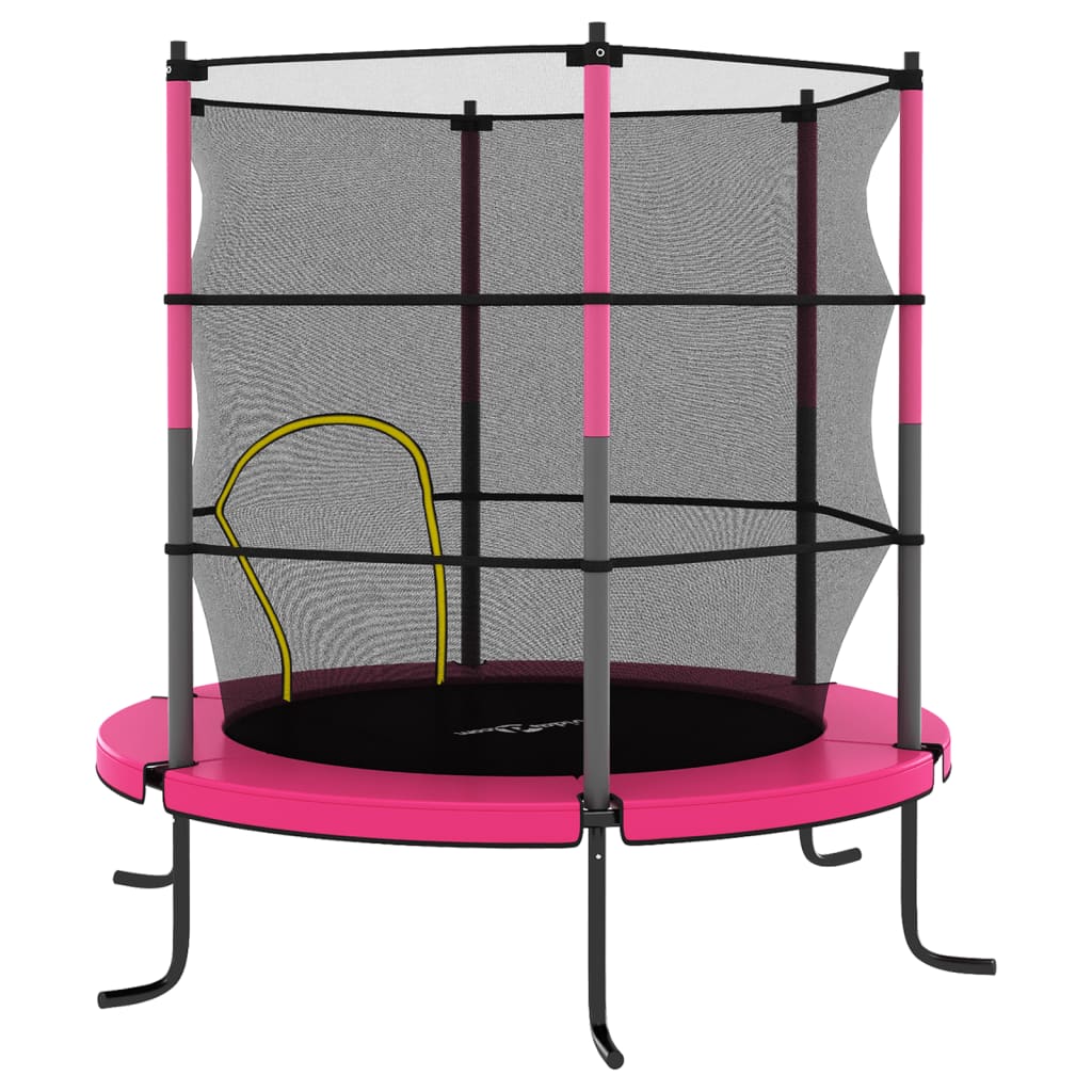 Trampoline avec filet de sécurité Rond 140x160 cm Rose