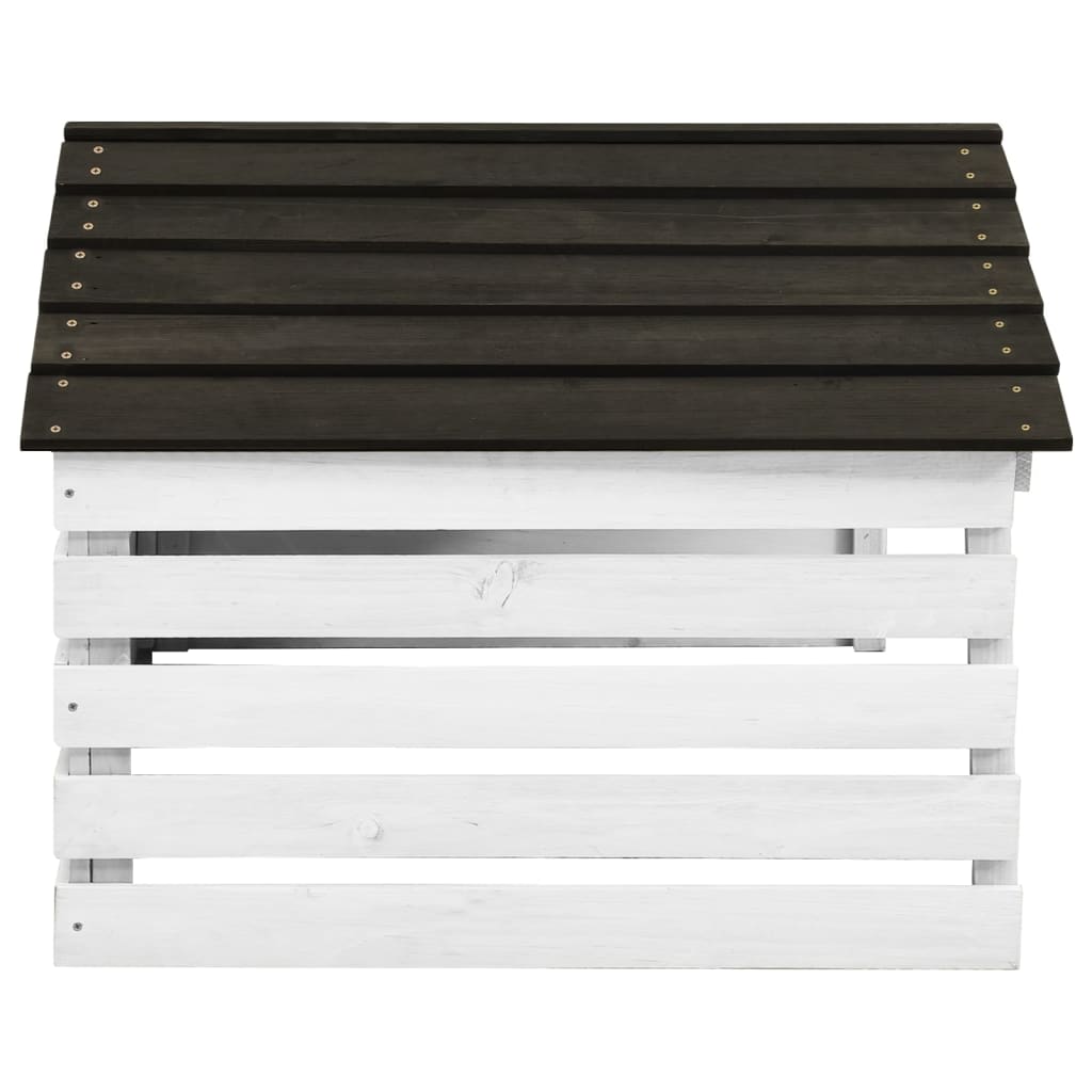 Garage de tondeuse à gazon Noir et blanc 78x74x54 cm Sapin